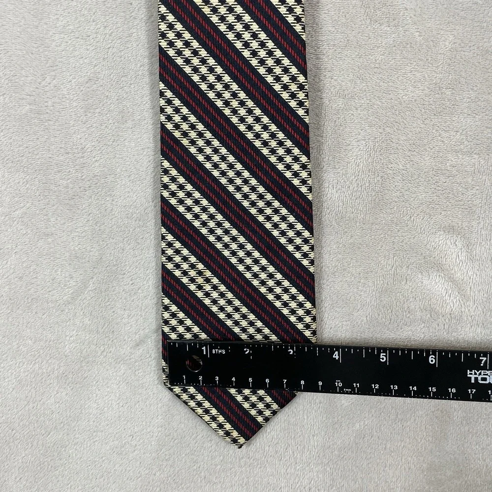 Vintage J.Crew Oarsman Neck Tie 100% Silk Made in USA Preppy Patterned 90s